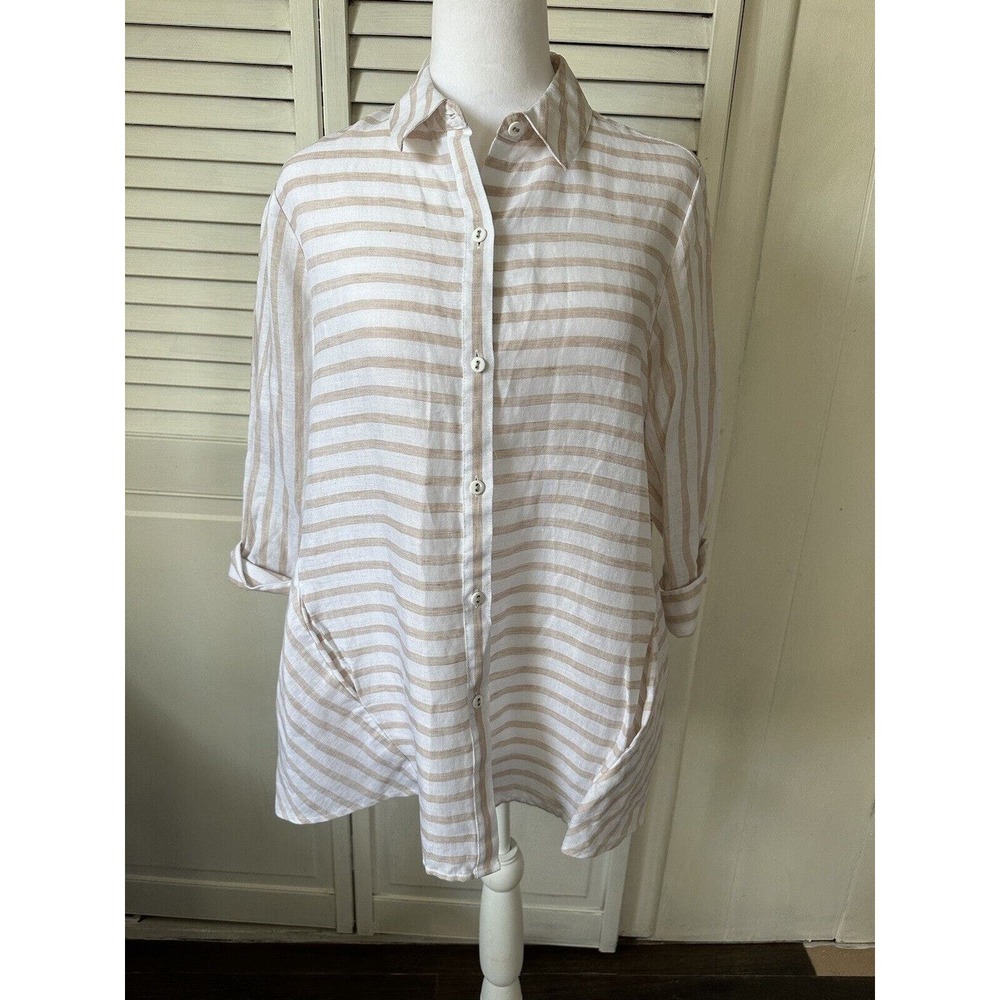 Fox Croft Carlene Women’s Button Up Linen Shirt S… - image 2